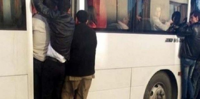 133 saylı avtobusda təhlükəli anlar – VİDEO