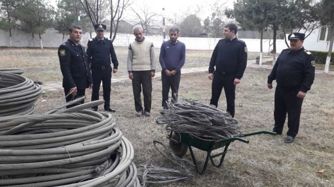 Elektrik naqillərini oğurlamaq istəyən şəxslər saxlanılıblar