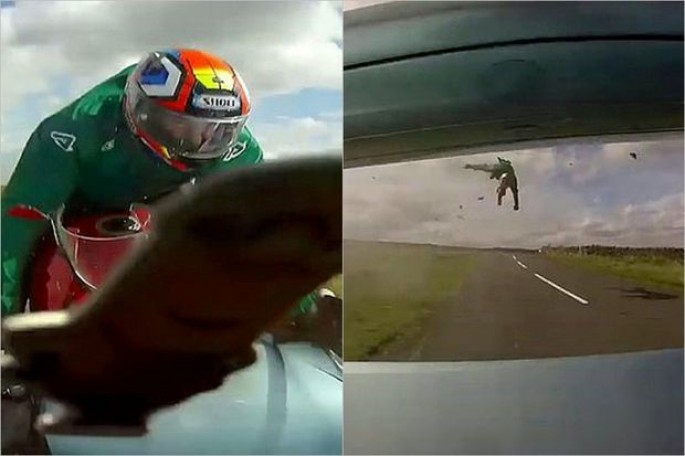 Bayker avtoqəzadan sonra havada beş metr uçdu - VİDEO