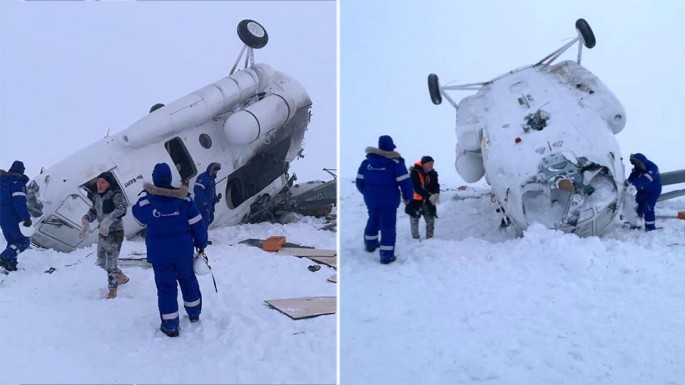 Rusiyada Mİ-8 sərt qəza enişi etdi: 2 ölü, 8 yaralı - FOTO