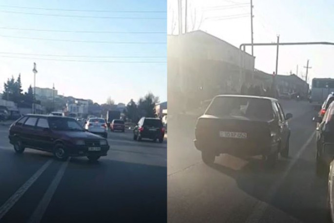 Bakıda sürücülər qaydaları belə pozdular - VİDEO