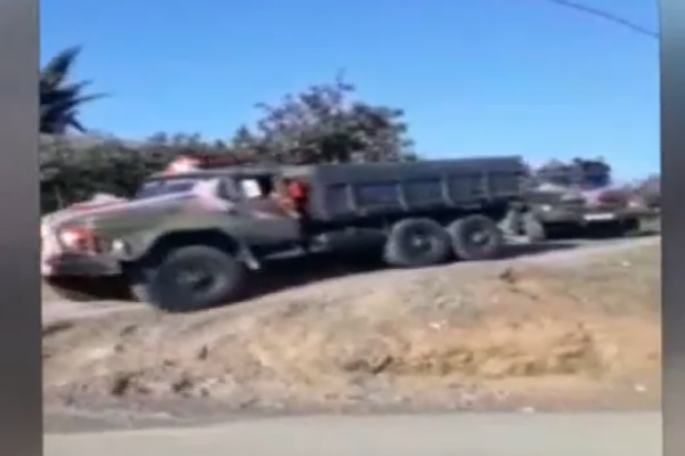 Astarada ''Ural'' maşınları ilə toy karvanı - VİDEO