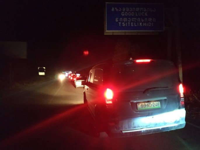 Gürcüstan-Azərbaycan sərhəddində XAOS – FOTOLAR