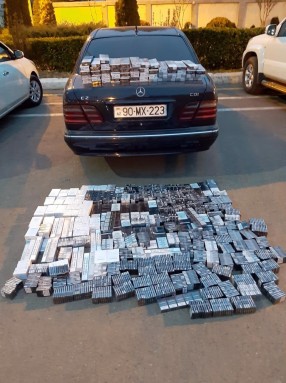 Avtomobildən külli miqdarda siqaret aşkarlanıb - FOTO