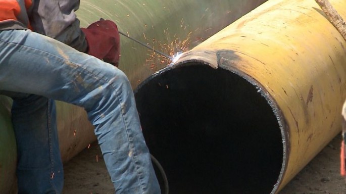 Yol çəkilişi zamanı qaz xətti zədələnib