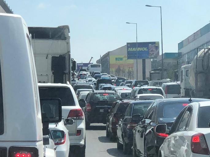 Sumqayıt - Bakı yolunda güclü tıxac yaranıb