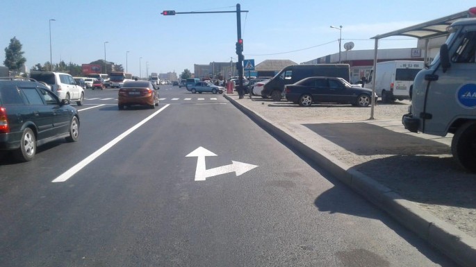 64 küçə və prospektdə mövcud yol nişanlanma xətləri yenilənib - FOTO