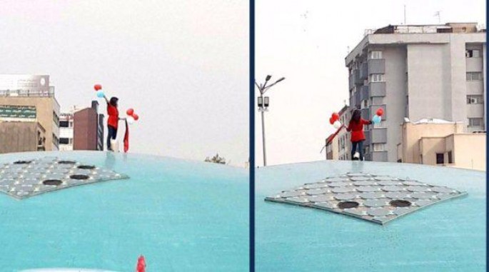 Tehranda qadın meydan oxudu: baş örtüyünü açıb... – VİDEO