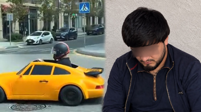 Oyuncaq maşınla yolda şütüdü, məsuliyyətə cəlb olundu - VİDEO
