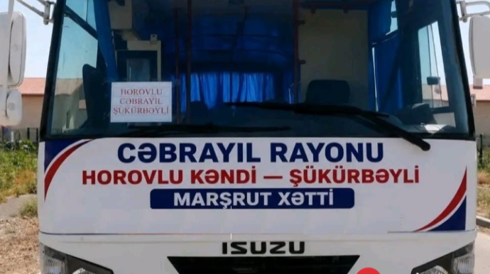 Cəbrayılda kəndlərarası avtobus marşrutu açıldı - FOTO
