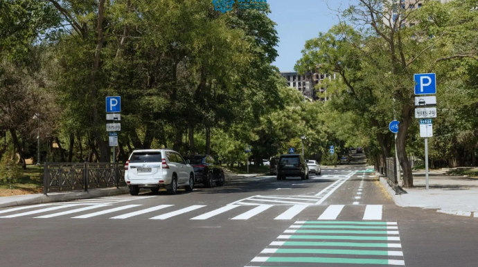 Bu küçədə velosiped zolağı çəkildi - FOTOLAR 