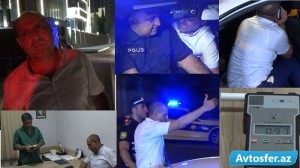 Bakıda sərxoş sürücü yol polisinə çətin anlar yaşatdı - VİDEO