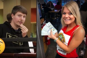 İki stəkan su üçün ofisianta 10 min dollar verdi - VİDEO