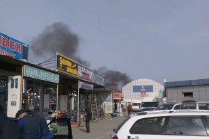 “Sədərək” Ticarət Mərkəzində yanğın - FOTO