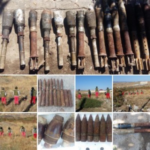 Həyətyanı sahədə 135 ədəd partlamamış hərbi sursat aşkarlanıb - FOTO