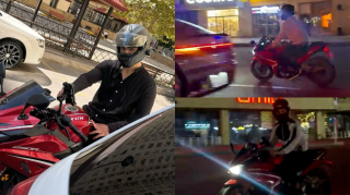Bakıda “şou” göstərən motosikletçi az qala maşına çırpılacaqdı   - VİDEO