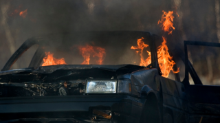 Tovuzda avtoservis yanıb