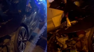 Авария на трассе Баку - Сумгайыт: автомобиль врезался в ограждение - ВИДЕО