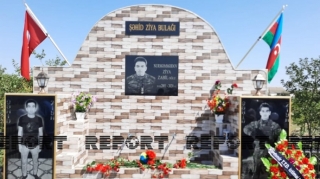 Kürdəmirdə Vətən müharibəsi şəhidinin xatirəsinə tikilən bulağın açılışı olub