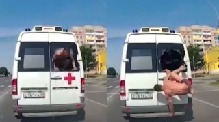 Voloqdada xəstə təcili yardım maşınından qaçdı - VİDEO 
