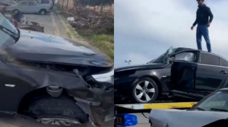 Yüksək sürət və təhlükəli manevr qəzaya səbəb oldu - ANBAAN VİDEO 