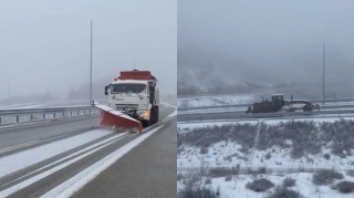 Zəfər yolu qardan təmizlənir - VİDEO