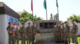 Yevlaxda şəhidlərin xatirəsinə ucaldılmış bulağın açılışı olub  - FOTO