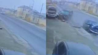 Потерявший управление Toyota Prius совершил аварию в Баку - ВИДЕО 