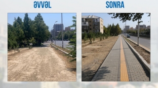 Bakıda piyada səkisi inşa edilərək sakinlərin istifadəsinə verilib  - FOTO