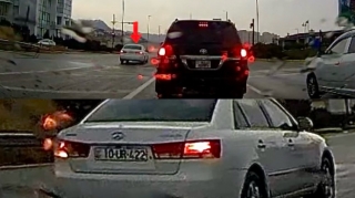 Yolun boşluğundan sui-istifadə edən sürücü  qaydaları kobud şəkildə pozdu   - VİDEO