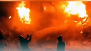 Ağsuda "Land Rover" aşaraq yandı - HADİSƏ YERİNDƏN VİDEO 