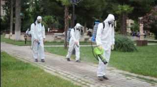 Xaçmaz və Xudatda növbəti dəfə dezinfeksiya işləri aparılıb  - FOTO