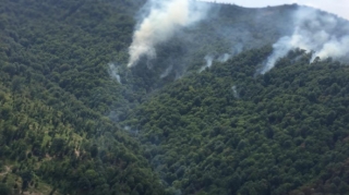 Oğuzda yüksək dağlıq ərazidə yanğın başlayıb