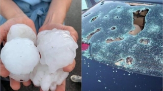 İtaliyada yağan alma böyüklüyündə dolu yollarda xaos yaratdı  - VİDEO - FOTO