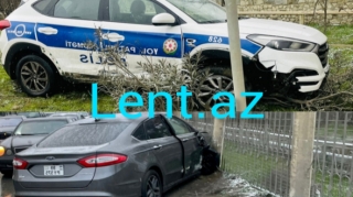 Abşeronda yol polisi qəzaya düşdü  - FOTO - YENİLƏNİB