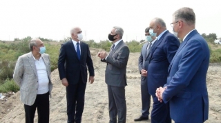 İmişlidə göllərdən Baş Muğan kanalına su vurulmasına başlanılıb