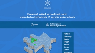 Rəşad Nəbiyev Naftalan şəhərində vətəndaşları 11 apreldə qəbul edəcək 