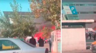 Bakıda ticarət mərkəzi yanır - VİDEO 