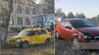 Tovuzda iki maşın toqquşdu:  xəsarət alan var - FOTO 