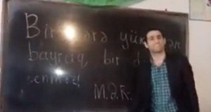 Lənkəranda müəllim dərsi replə keçdi - VİDEO