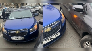 Qəza törədib qadın sürücünün maşınını əzdi, sonra qaçıb getdi - FOTO