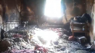 Ağdamda ev əşyaları ilə birlikdə yandı - FOTO 