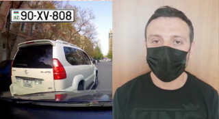 Bakıda qoçuluq edib sürücünü təhqir edən şəxs ÜZR İSTƏDİ  - VİDEO