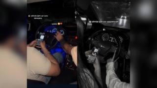 Sürücü telefonla oynayır, sərnişin isə sükanı idarə edir: TƏHLÜKƏLİ TREND - VİDEO