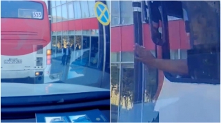 Nişanının yanında dayanıb yolu kəsdi, üstəlik əliylə xoşagəlməz hərəkətlər etdi   - VİDEO