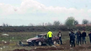 Biləsuvarda "Nissan" aşdı  - 4 nəfər xəsarət aldı - FOTO 