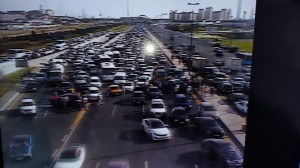 Bakı Olimpiya Stadionunun qarşısında qəza olub - Tıxac var