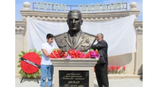 Sabirabadda şəhid Milli Qəhrəman Murad Mirzəyevin büstünün açılışı olub - FOTO 