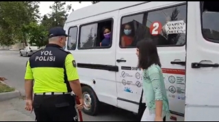 Ağdaşda maskasız sürücü və sərnişinlər cərimələndi  - FOTO