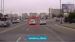 Tələsən sürücü qaydaları pozub belə qəza törətdi  - VİDEO